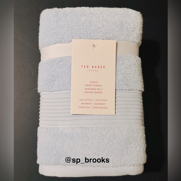 🎁8PC TED BAKER London Bath Towel Set -Powder Blue- Absorbent Super Plush Cotton - Picture 5 of 10